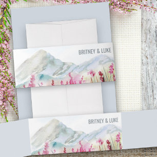 Cintas Para Invitaciones Mountain Meadow Watercolor Boda