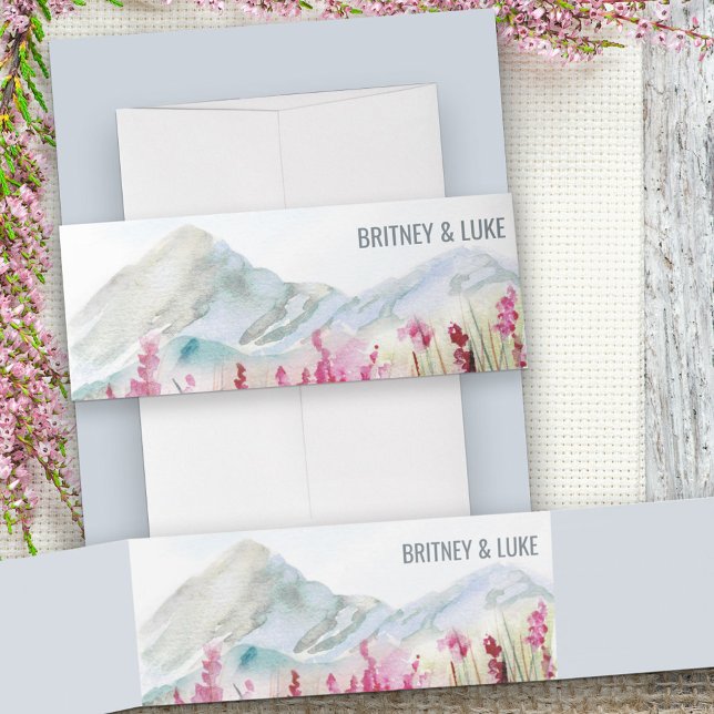 Cintas Para Invitaciones Mountain Meadow Watercolor Boda (Subido por el creador)