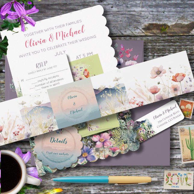 Cintas Para Invitaciones Mountain Thyme Wildflower Boda (Subido por el creador)