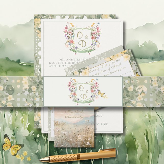 Cintas Para Invitaciones Mountain Wildflower Garden Invitation Belly Band (Subido por el creador)