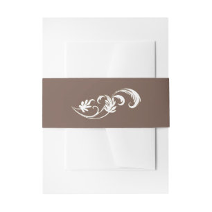 Cintas Para Invitaciones Mousse marrón mocha con flor rococó vintage