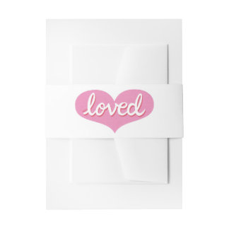 Cintas Para Invitaciones MUCHO AMADO -Adorado- corazón rosado