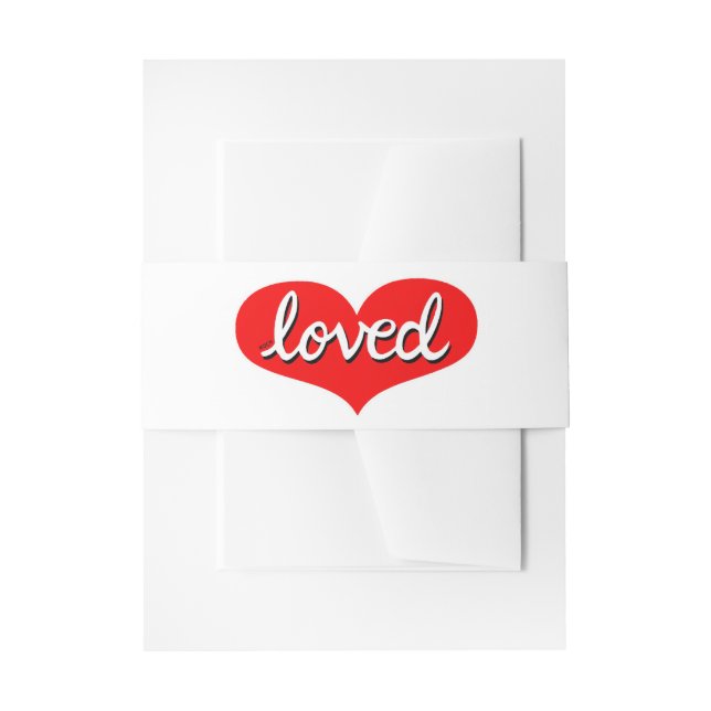 Cintas Para Invitaciones MUCHO AMADO - Adored - Red love heart (Anverso Ejemplo)