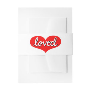 Cintas Para Invitaciones MUY AMADO - Adorado - Corazón de amor rojo