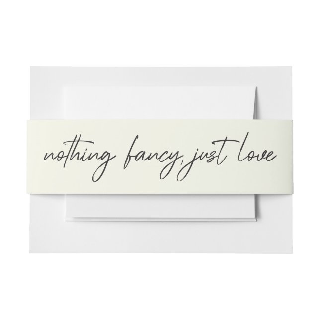 Cintas Para Invitaciones Nada Fancy Ama La Boda Clásica Elegante (Anverso Ejemplo)