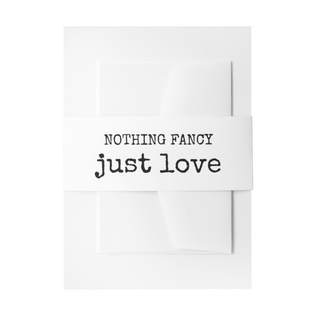 Cintas Para Invitaciones Nada Fancy Ama Solamente Al Boda Estilo De La Máqu (Anverso Ejemplo)