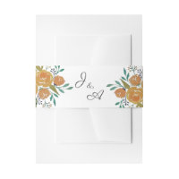 Naranja amarillo Peonies y Rosas Monograma Boda
