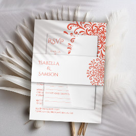 Cintas Para Invitaciones Naranja caprichoso Boda Red Flourier