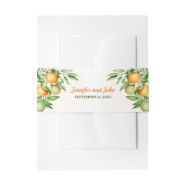 Cintas Para Invitaciones Naranja de acuarela Fruta Botánica