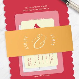 Cintas Para Invitaciones Naranja de Ampersand Boda moderno