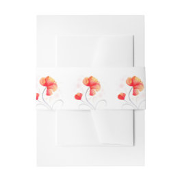 Cintas Para Invitaciones Naranja de color de agua banda de boda de flores s