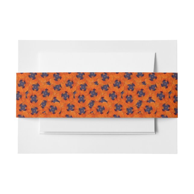 Cintas Para Invitaciones Naranja de escarlata Poppy patrón sin soldadura (Anverso Ejemplo)