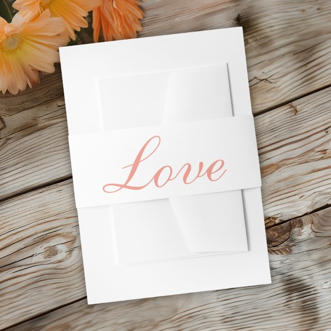 Cintas Para Invitaciones Naranja  elegante Boda Minimalista blanco (Subido por el creador)