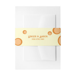 Cintas Para Invitaciones Naranja Groovy Circles Boda retro
