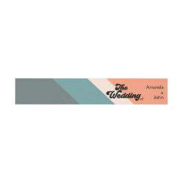 Cintas Para Invitaciones Naranja Retro Blanco Geométrico La Boda De