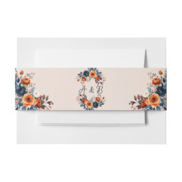 Cintas Para Invitaciones Naranja Rústico Quemado y Boda Azul