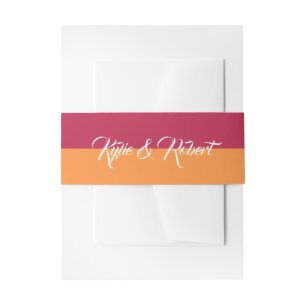 Cintas Para Invitaciones Naranja solar Viva Magenta Moderno