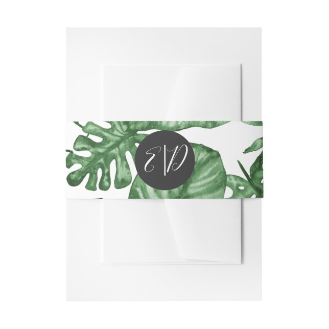 Cintas Para Invitaciones Naturaleza tropical rústica Boda de vegetación bot (Anverso Ejemplo)