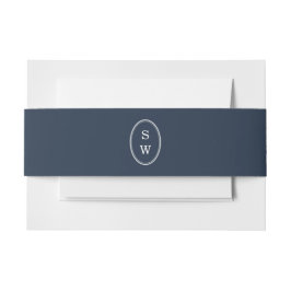 Cintas Para Invitaciones Nautical Navy Monogram Wedding Belly Band