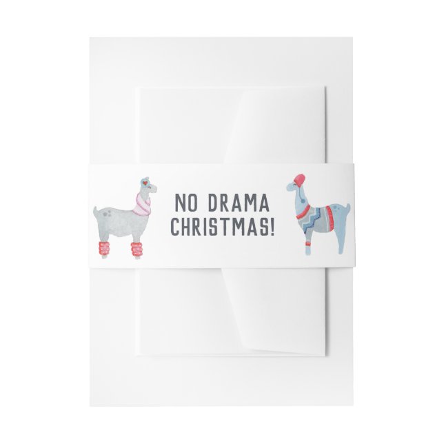 Cintas Para Invitaciones Navidad con tema de Llama (Anverso Ejemplo)