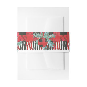 Cintas Para Invitaciones Navidades de Buffalo Plaid