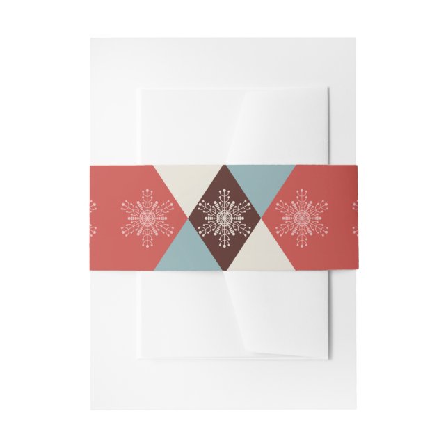 Cintas Para Invitaciones Navidades de copos de nieve geométricos (Anverso Ejemplo)