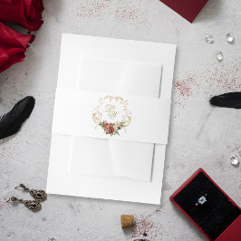 Cintas Para Invitaciones Navidades Escudos de oro Boda floral Monograma