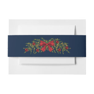 Cintas Para Invitaciones Navidades Garland Con Bow Rojo Y Balbuceos
