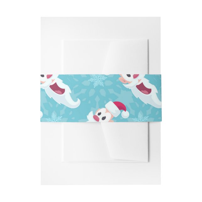 Cintas Para Invitaciones Navidades Santa Claus con copos de nieve (Anverso Ejemplo)