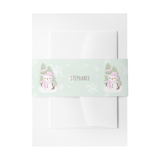 Cintas Para Invitaciones Navidades Snowman (Anverso Ejemplo)