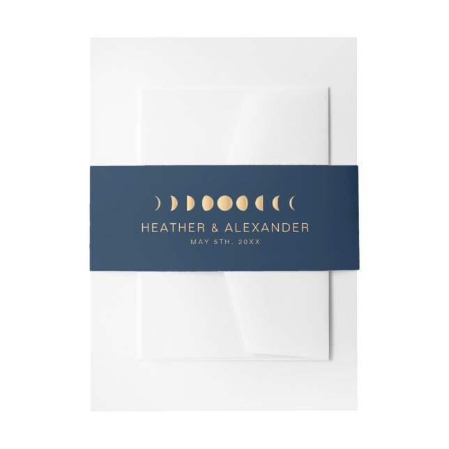 Cintas Para Invitaciones Navy Celestial (Anverso Ejemplo)