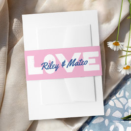 Cintas Para Invitaciones Negrita Tipo Moderno Divertido Colorido Azul Rosa