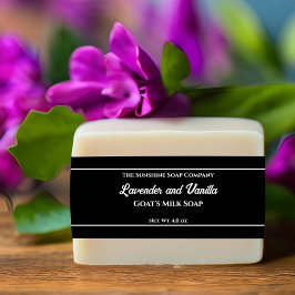 Cintas Para Invitaciones Negro con banda de Belly de jabón de texto blanco