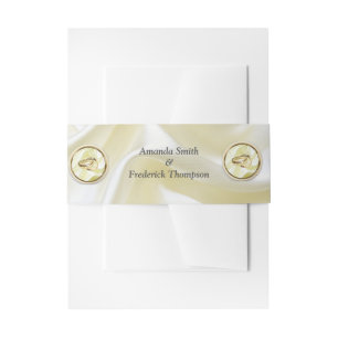 Cintas Para Invitaciones Negro con oro sobre textura de seda