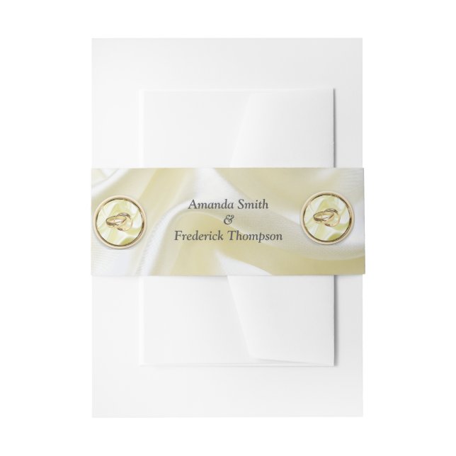 Cintas Para Invitaciones Negro con oro sobre textura de seda (Anverso Ejemplo)