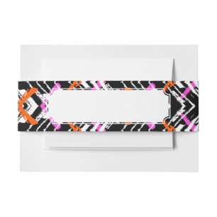 Cintas Para Invitaciones Negro, naranja, y modelo dibujado mano de la