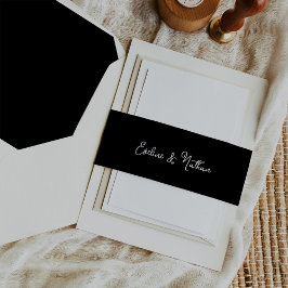 Cintas Para Invitaciones Negro sencillo dulce y caprichoso | BODA