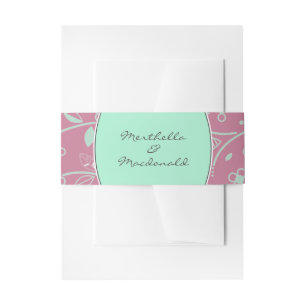 Cintas Para Invitaciones NEO MINT DUSKY PINK Floral moderna