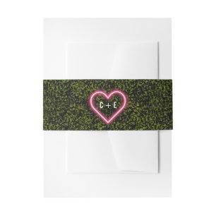 Cintas Para Invitaciones Neon Heart Boxwood Monograma Boda
