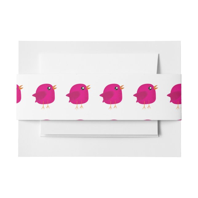 Cintas Para Invitaciones Niños adorables pájaros (Anverso Ejemplo)