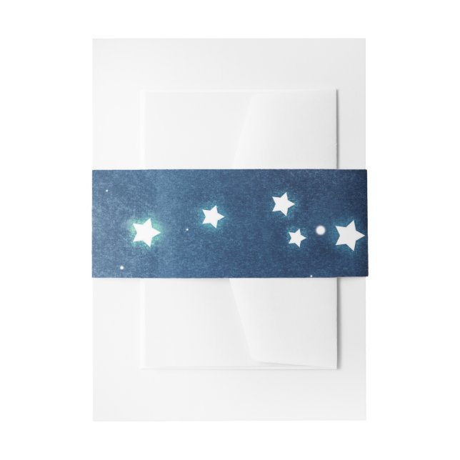 Cintas Para Invitaciones noche marina y estrellas brillantes boda (Anverso Ejemplo)