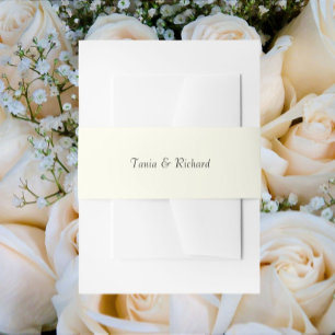 Cintas Para Invitaciones Nombre Estilizado Simple Color Marfil Boda