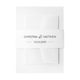 Cintas Para Invitaciones NOMBRE moderno personalizado Boda blanco y negro