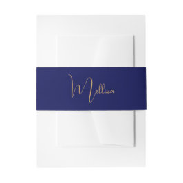 Cintas Para Invitaciones Nombre personalizado minimalista azul