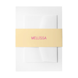 Cintas Para Invitaciones Nombre personalizado minimalista crema