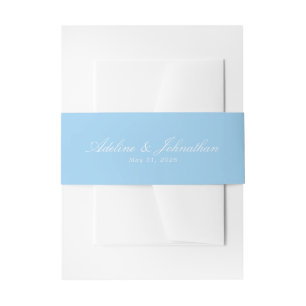 Cintas Para Invitaciones Nombre y fecha de las parejas azules y blancas