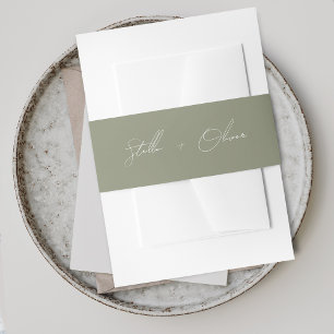 Cintas Para Invitaciones Nombres de boda con letra script de elegante verde