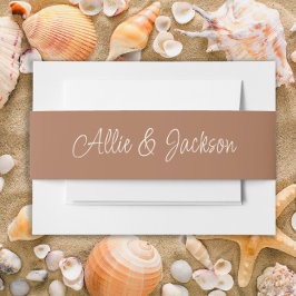 Cintas Para Invitaciones Nombres de Bodas de guiones marrones