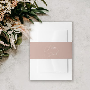 Cintas Para Invitaciones Nombres de guiones modernos mínimos de color rosa 