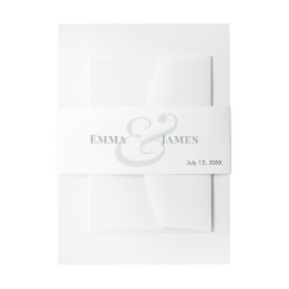 Cintas Para Invitaciones Nombres de Invitación de Boda Sage y Monograma | 